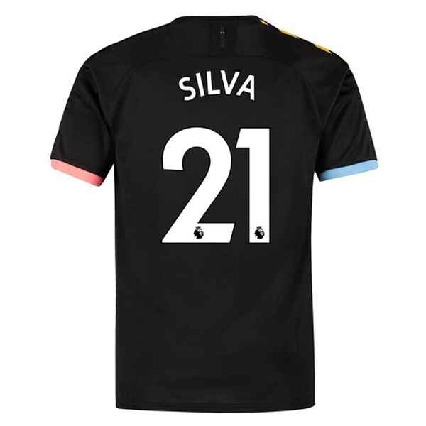 Camiseta Manchester City NO.21 Silva 2ª 2019/20 Negro